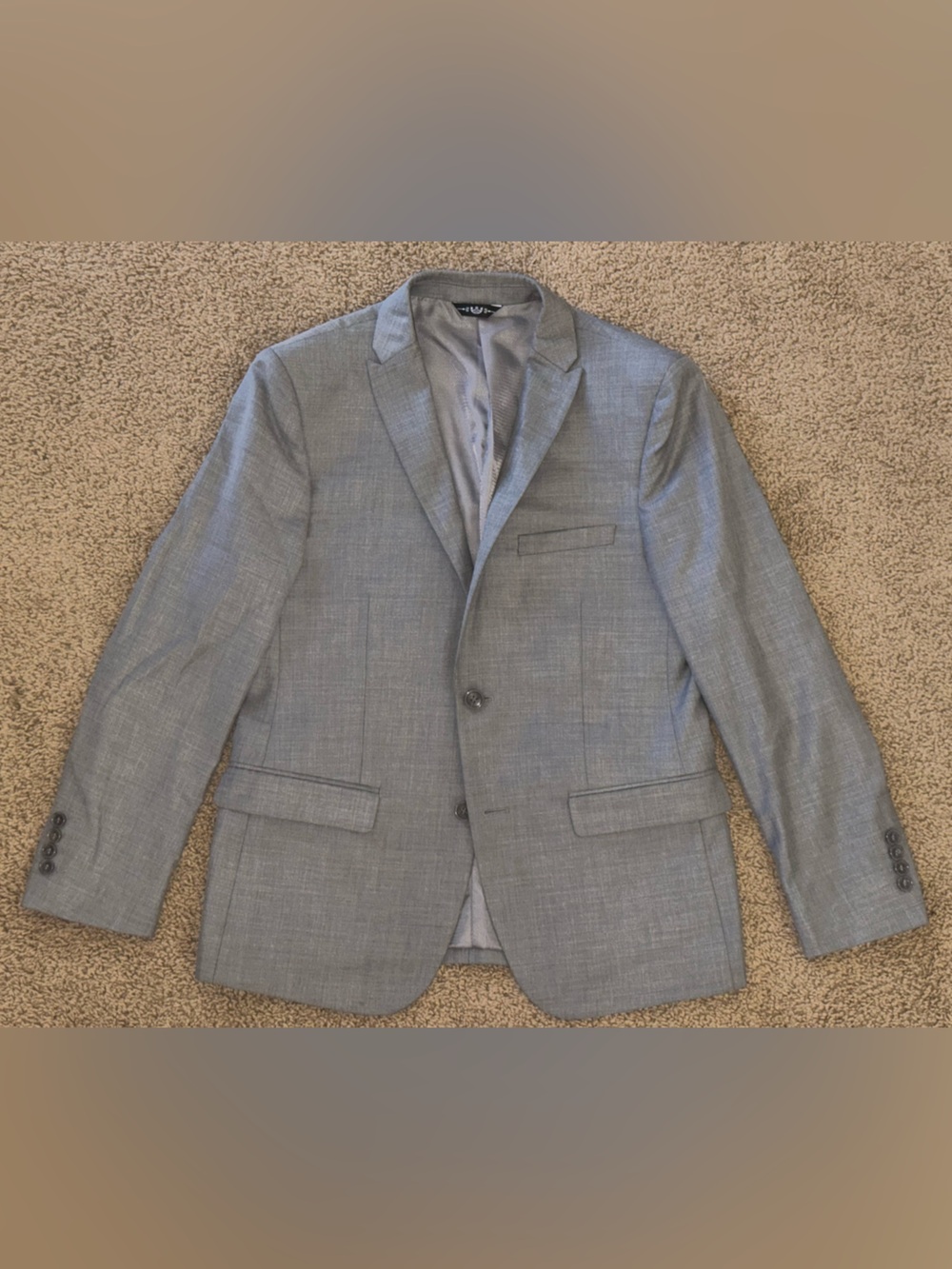 West End Men's Light Grey Two-Button Blazer Suit Jacket Size 38S